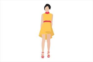 ilustración vectorial de mujeres elegantes posando en la acera vector