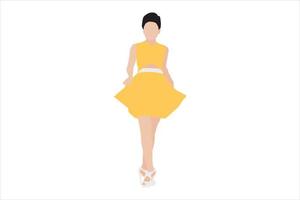 Vector illustration of elegant women posing on the sidewalk