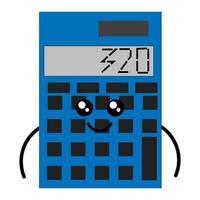 linda calculadora kawaii de dibujos animados, vector