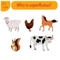 A game for children Find an extra animal vector