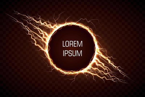 Electric circle with lightning effect