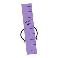 Cute cartoon kawaii ruler vector