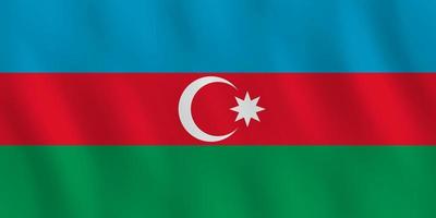 bandera de azerbaiyán con efecto ondeante, proporción oficial. vector