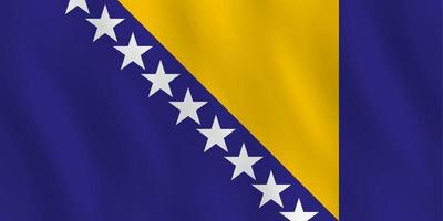 Bosnia and Herzegovina flag with waving effect, official proportion. vector