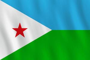 Djibouti flag with waving effect, official proportion. vector