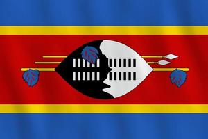 Swaziland flag with waving effect, official proportion. vector