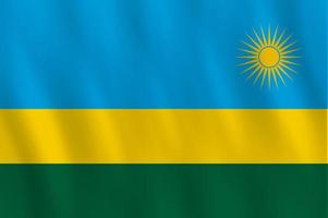 bandera de ruanda con efecto ondeante, proporción oficial. vector