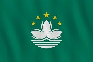 Macau flag with waving effect, official proportion. vector