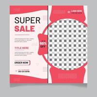 Super sale social media post template vector