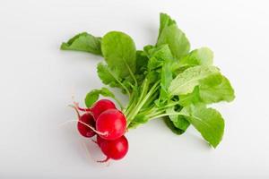 Isolated a root of radish over white. photo