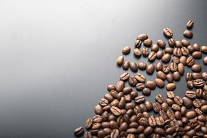 Closeup detail view of coffee beans, designed for copy space and text space. photo