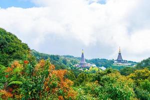 Landmark pagoda in doi Inthanon national park at Chiang Mai, Thailand.