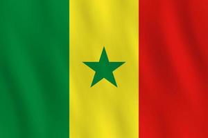 Senegal flag with waving effect, official proportion. vector