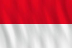 bandera de indonesia con efecto ondeante, proporción oficial. vector