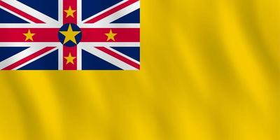 bandera de niue con efecto ondeante, proporción oficial. vector