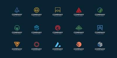 colección de logotipos de la empresa con vector premium de diseño de concepto moderno y único