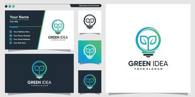 Tree logo with modern gradient style and business card design template, gradient, nature, smart, Premium Vector