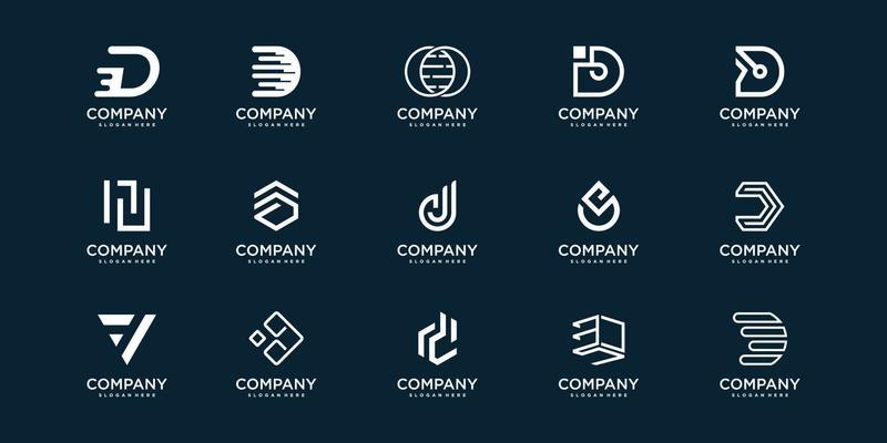 Letter logo collection with initial D, modern concept for company Premium Vector