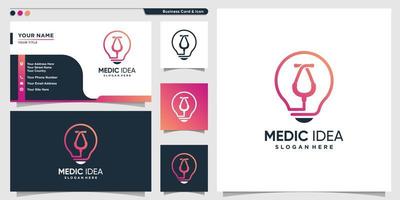 Medical logo with creative idea style and business card design template, health, medic, template, Premium Vector