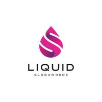 Liquid drop logo design inspiration, gradient, drop, modern, color, idea, icon, Premium Vector