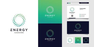 Modern energy logo and business card design. solution, positive, modern, energy, icon, Premium Vector