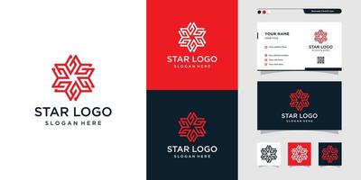 Great star logo and business card design illustration. Energy, abstract, card, icon, power, Premium Vector