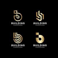 Building Logo Collection, modern, concept, gradient, real estate, Premium Vector