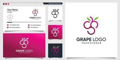 Wine club logo design. Logotype with grape and leave. Simple modern logo.  21433409 Vector Art at Vecteezy