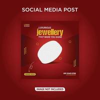 Luxurious jewellery social media post vector