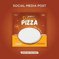 pancarta de pizza súper deliciosa y plantilla de redes sociales vector