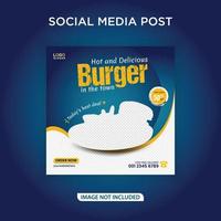 publicación de redes sociales deliciosa hamburguesa vector