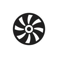 Ilustración de vector plano de símbolo de icono de turbina para diseño gráfico y web.