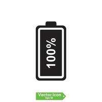 Battery charge indicator icons, vector graphics