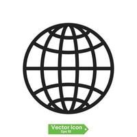 iconos del globo del mapa del planeta. símbolos de tierra vectorial, pictogramas de globo terráqueo, símbolo de geografía amplia del viajero o conjunto de iconos de exploración de espacio ecológico vector