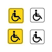 Handicapped patient icon vector. Handicapped patient symbol. Linear style sign for mobile concept and web design. Handicapped patient symbol illustration. Pixel vector graphics - Vector.