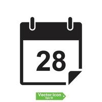 icono de calendario móvil web plana aislada vector