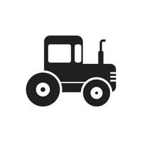 Ilustración de vector plano de símbolo de icono de tractor para diseño gráfico y web.