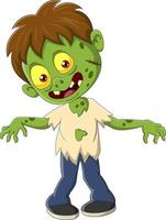 Cartoon angry zombie boy standing