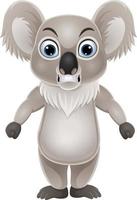 Cartoon koala standing with angry expression vector