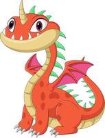 Cartoon baby dragon on white background vector