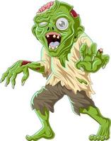 Cartoon zombie isolated on white background vector