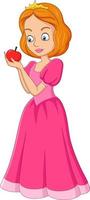 Cartoon cinderella holding red apple vector