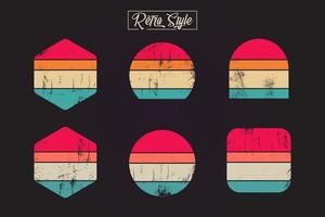 Set of distressed retro grunge badge template vector