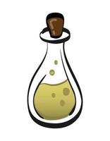 Liquid elixir in a bottle in cartoon style on a white background. vector