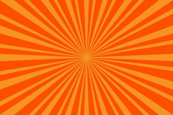 Colorful orange ray star Pattern Background. Sunburst radial backdrop