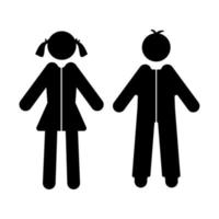 Modern Girl and Boy icon isolated on white background vector