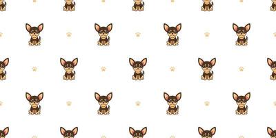 Cartoon character chihuahua dog seamless pattern background vector