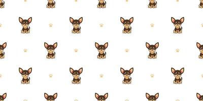 Cartoon character chihuahua dog seamless pattern background vector