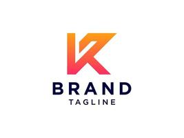 Initial Letter K Logo. Flat Line Vector Branding Logo Design Template Element.