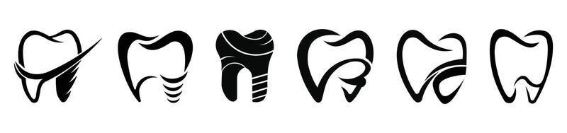 set dental vector logo design.Dental Clinic logo,Health Dent Logo design vector template linear style